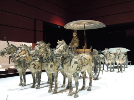 秦の始皇帝の銅製馬車